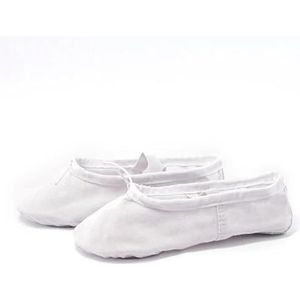 Meisjes Ballet Schoenen Meisjes Ballerina's Canvas Zachte Zool Ballet Dans Slippers Praktijk Ballerina's Vrouw Dans Schoenen, Wit, 41(24cm)