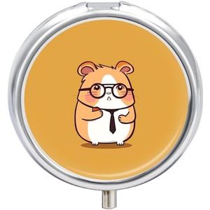 Leuke Hamster Dragen Glazen Pillendoos Pil Case Pil Organizer Geneeskunde Pil Organizer Wekelijkse Pil Organizer Pil Houder Kleine Pil Case Pil Containers Pil Houder voor Portemonnee
