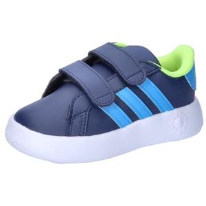 adidas Grand Court 2.0 Kinderschoenen, uniseks, voor kinderen, donkerblauw, blauw (Burst Lucid Lemon), 22 EU