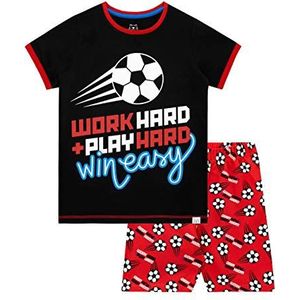 Harry Bear jongens voetbal pyjama kort, zwart, 128 cm