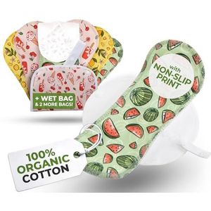 Herbruikbare panty liner, 7-pack; klein; organisch katoen; fruit splash; witte vleugels