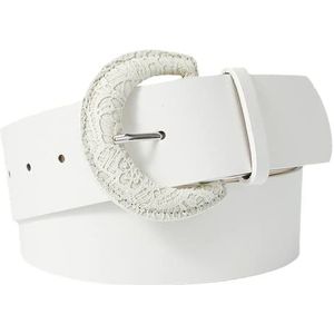 Brede Riem Van Imitatieleer For Dames - Gesp, For Casual Jeans, Pantalon En Damestailleband(White)
