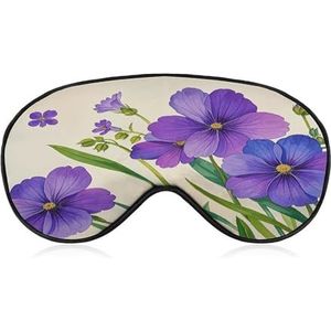 Aquarel Violet Bloem Slaap Masker Zacht en Comfortabel Nachtslaapmasker Gezicht-Hugging Gewatteerde Oogdekking met Verstelbare Band voor Diepe Rust Reizen Shift Work