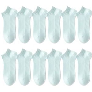 YIJIANUO 12 Pairs Nieuwe Vrouw Katoenen Sokken Korte Dunne Mesh Ademend Sok Korte Laag Cut Kleurrijke Zomer Meisje Sok, Blauw, EUR 37-42