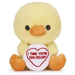 Posh Paws 37510 Swizzels Love Hearts 18 cm (7 inch) Baby Chick 'I Think You'RE Egg-CELLENT' Pluche Knuffel