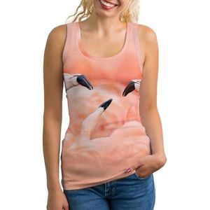 Flamingo's Lichtgewicht Tank Top voor Vrouwen Mouwloze Workout Tops Yoga Racerback Running Shirts S