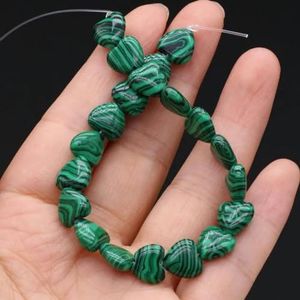 20st Hartvorm Natuurlijke Agaat Steen Kralen Groene Rozenkwarts Losse Kralen voor DIY Ketting Armband Maken-Malachiet-10x10x5mm
