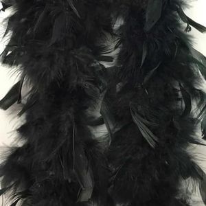 2 meter pluizig dik 60 gram kalkoenveren boa sjaal l kippenveren ambachten decor voor kleding bruiloft decoratie-zwart