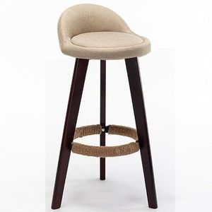 Barstools Barstoel massief houten barstoel Scandinavische moderne minimalistische barstoel thuis rugleuning barkruk receptie melktheewinkel vrije tijd kinderstoel (Size : Brown foot sitting height 70