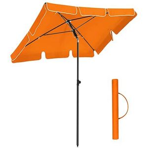 SONGMICS parasol, parasol, rechthoekige tuinparasol van polyester, met draagtas, zonder standaard, voor tuin, balkon en terras, oranje GPU25OG