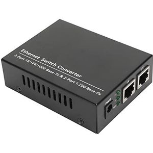 Glasvezelzendontvanger, Plug-and-play Ethernet-mediaconverter 100-240V 2 SFP-poorten Tot 120 Km Universele Compatibiliteit voor Thuis (EU-stekker)