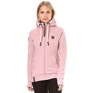 Naketano Brazzo Zip Hoodie met capuchon voor dames, Vuilpoesje roze melange, S