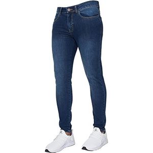 Enzo Nieuw Heren Designer Stretch Super Skinny Denim Jeans, Zwart, 30W / 34L