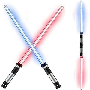 Lichtzwaarden voor Kinderen, 2 in 1 Licht Zwaard Speelgoed, Flexibel Zwaard voor Kerstmis Halloween Verjaardag, Star Wars Thema