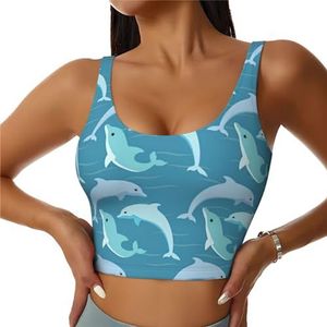 Dolfijn Print Comfortabele Vrouwen Sport Vest Yoga Workout Vest Voor Vrouwen Lichtgewicht Zomer, Zwart, S