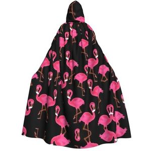FRGMNT Mooie roze flamingo's print vrouwen capuchon mantel carnaval cape volwassenen capuchon mantel cape voor Halloween cosplay kostuums