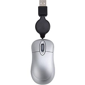 Optische Mini Intrekbare Muis Draagbare Mini USB Bedrade Muis Ergonomie Thuiskantoor Muizen voor Computer PC Laptop (grijs)
