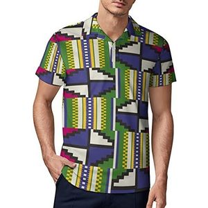 Doek Kente Tribal Print Heren Golf Polo-Shirt Zomer Korte Mouw T-Shirt Casual Sneldrogende Tees XL