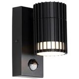 QAZQA - Design buiten wandlamp zwart met bewegingssensor IP44 - Boris | Buitenverlichting - Aluminium Rond - GU10 Geschikt voor LED - Max. 1 x 7 Watt