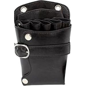 Schoudertas voor kapsalon, etui van PU-leer voor haarschaar, kappertas, tas voor kappers, klinknagelclips, schouderriem (zwart)