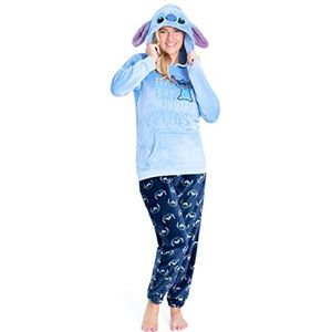 Disney Pyjama voor Vrouwen, Fluffy Dames Pyjama van Fleece, Stitch Minnie Geschenken (L, Blauwe Stitch)