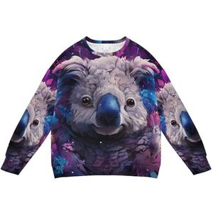 KAAVIYO Paarse koala abstracte kunst kinderen sweatshirt zachte lange mouwen trui ronde hals tops shirts voor jongens meisjes, Patroon., L
