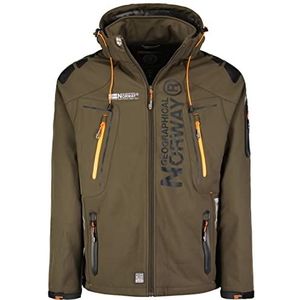 Geographical Norway Softshell functionele outdoorjas voor heren, waterafstotend, Khaki Oranje, 3XL