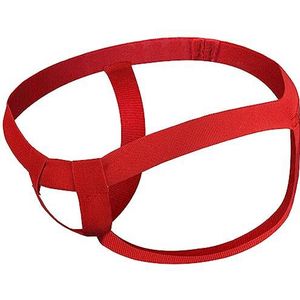 3PCS Heren Sexy Open Front Ring Ondergoed Stretch Jockstraps Naadloze String G-string Bikini Zwembroek(Red)