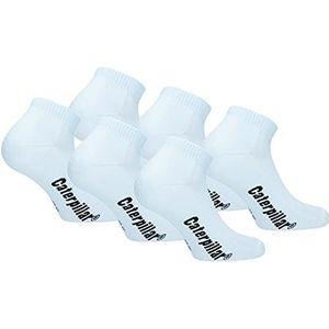 Caterpillar Sport Sneakers 6 Paar Enkelsokken Sportsokken, Comfortabele Boord, Katoen, Badstof Zool (Wit, 35-38)