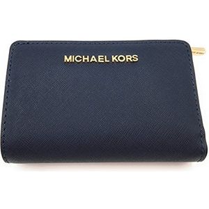 Michael Kors Jet Set Reizen Saffiano Lederen Bifold Zip Coin Portemonnee