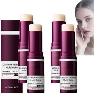 Calcium Multi Balm, Calcium Volume Multi Balm, Hydraterende en verstevigende balsemstick, Anti-aging hydr/atatie voor rimpels en verslapte huid, Intensieve hydratatie en gladmakend (4 PCS)