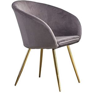 GEIRONV 40×46×80cm Woonkamer Hoekstoelen,voor Slaapkamer Keuken Balkon Studie Lounge Stoel Gouden Benen Eetkamerstoelen 1 Stuk Eetstoelen (Color : Dark gray, Size : 40x46x80cm)