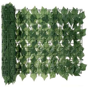 Balkonscherm, 50 x 100 cm, kunstmatige klimopheg, groene bladomheiningspanelen, faux privacy beschermend scherm voor thuis, buiten, tuin, balkon, tuinhek (kleur: 1 stuk, 50 cm x 100 cm)