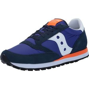 Saucony Jazz Original Mannen's Nylon Suede Lace Up 80S Retro Trainers (Marine wit, EU 46)