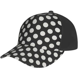 YFSGDLBN Polka Dot Printed Baseball Cap Neutraal Sport Cap Zwart, Zwart, 5-7