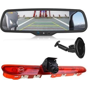 EnruigeOK Automovite HD achteruitrijcamera voor Peugeot Expert Citroen Jumpy/Dispatch Toyota Proace (2016-heden) met 6,8 inch spiegelmonitor (zuignap beugel kit)