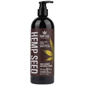 Hennepzaad hand- en bodylotion, Nag Champa-geur - 16 oz. - Verzacht de droge huid - Arganolie, hennepzaadolie - Lichte, niet-vettige formule - Veganistisch en dierproefvrij