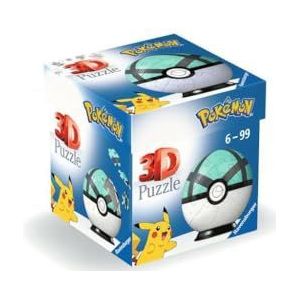 Ravensburger 3D Puzzle 11581 - Puzzle-Ball Pokémon Pokéballs - Netzball - [EN] Net Ball - für große und kleine Pokémon Fans ab 6 Jahren: Erlebe Puzzeln in der 3. Dimension