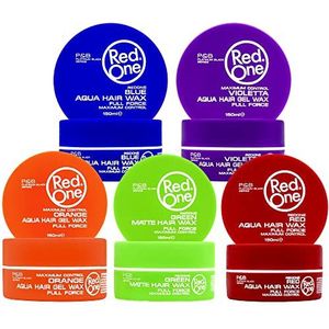 Redone Matte Wax Series | Blauw, Violetta, Oranje, Groen Mat, Rood Haar Styling Wax 150ml | Maximale controle | Full Force | Mannen & Vrouwen Haar Wax 5 STKS