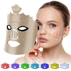 USUIELIGHT Led-gezichtsmasker met rode lichtlamp, 7 kleuren led-lichttherapiemasker voor gezicht en huid, verzorgingsapparaat voor alle huidtypes, gezichtsschoonheid, versteviging, verjonging, bruin