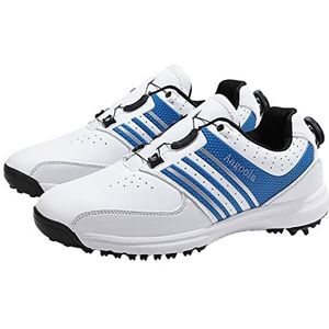 Golfschoenen Golftrainingsschoenen Voor Heren Kant Afneembare Spikes Waterdichte Sport Vrije Tijd Golfschoenen,Blauw,41 EU