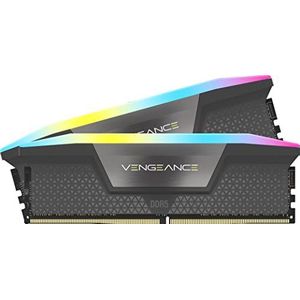 Corsair Vengeance RGB DDR5 64 Go (2x32 Go) 5600 MHz C40 Mémoire optimisée par AMD (éclairage RVB Dynamique à dix Zones, Régulation de Tension intégrée, Compatibilité AMD Expo) Gris Froid