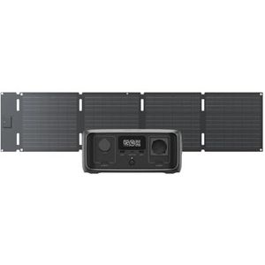 EcoFlow RIVER 3(UPS, 10 ms) Draagbaar Energiestation met 60W-zonnepaneel, LFP-accu van 245 Wh, vermogen tot 600 W, dubbele accuduur met GaN-efficiëntie, 30% compactere zonnegenerator voor kamperen