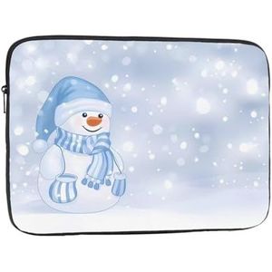 Kerst Happy Snowman Laptop Sleeve Case Mode Lichtgewicht Notebook Computer Tas Shockproof Laptop Case Cover Aktetas Draagtas voor Vrouwen Mannen 17 inch
