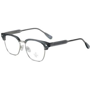 moomoobird Blauw Licht blokkerende Bril voor Mannen Vrouwen Mode Bril Frame TR90 Metalen Frame Bril Vierkante Bril, Grijs Zilver Frame, Large