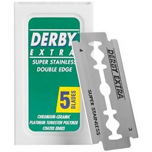 Derby Extra - 5 scheermesjes voor traditioneel scheermes