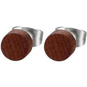 2 stuks Mode Houten Oorstekers Oorbellen Natuurlijke Bruin Zwart 6 8 10 mm Punk Barbell Nep Oordopjes Brincos Voor Mannen Vrouwen