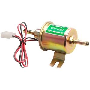 Benzinepomp Universele 12V Lagedruk Benzine-dieselpomp, Inline Elektrische Brandstofpomp Voor Benzine-dieselmotor 2,5-4 Psi HEP-02A Goud Motorfiets Benzinepompen