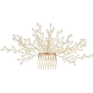 Handgemaakte bruidshaarkam met parelkristallen, hoofddeksels en accessoires for damesbanketten