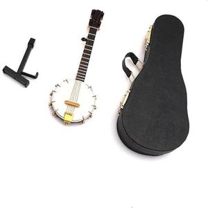 1 Stuks Miniatuur Banjo Model Met Ondersteuning En Case Mini Muziekinstrument Accessoires Home deco Miniatuur Instrument (Size : 20cm)
